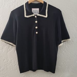 Alexia Admor Brianna Collared Top Size XL NWT